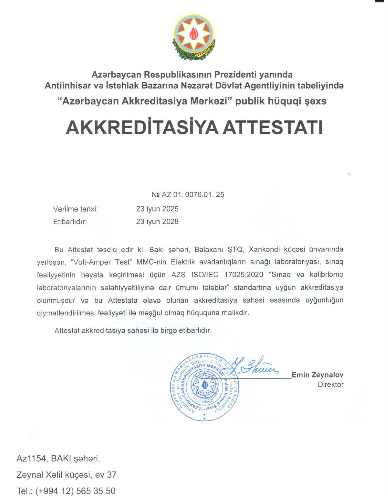 Akkreditasiya Attestatı